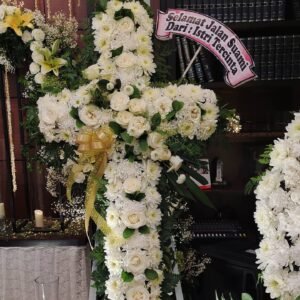 Bunga Salib Duka Cita Putih – Premium
