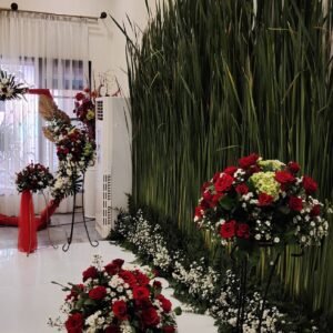 Paket Dekorasi Bunga Duka Cita Red White Garden – Premium