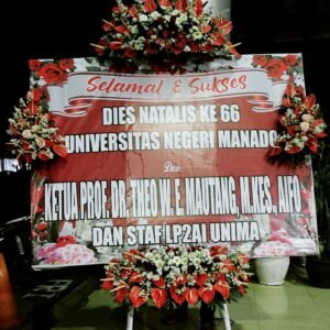 Bunga Papan Selamat & Sukses Merah – Premium