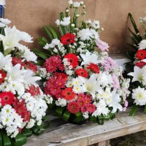 Rangkaian Bunga Meja Lily Gerbera – Medium