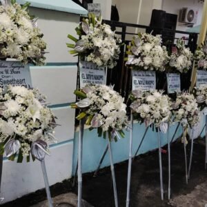 Standing Flower Duka Cita Putih Silver Two-Tier – Premium